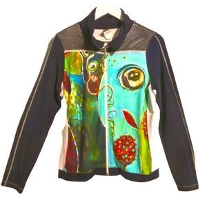 Dolcezza Art Simply zip up cardigan